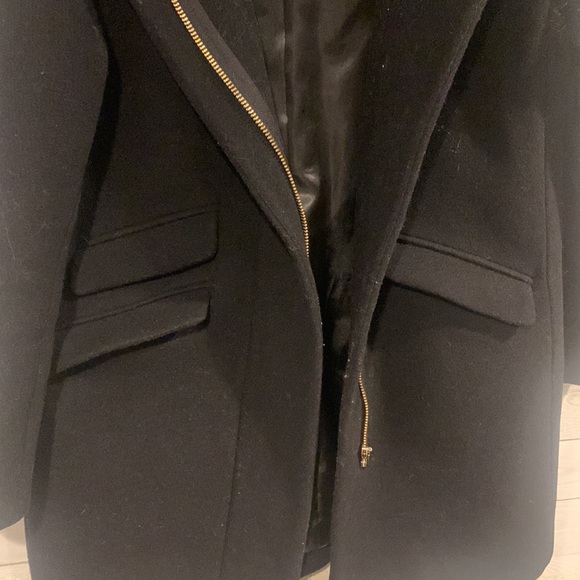 EUC jcrew 8/8P black Cocoon coat Italian stadium-cloth wool - Picture 13 of 15